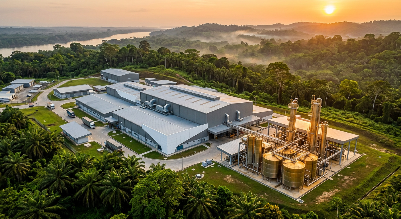 Modern integrated poultry processing facility with rendering plant